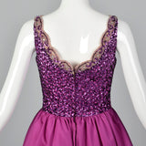 Small 1980s Fuchsia Dress with Sequined Bodice