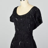 Medium 1950s Sequined Little Black Dress