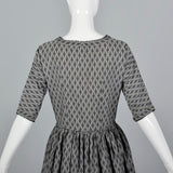 1950s Lanz Original Gray Dress with Black Trim