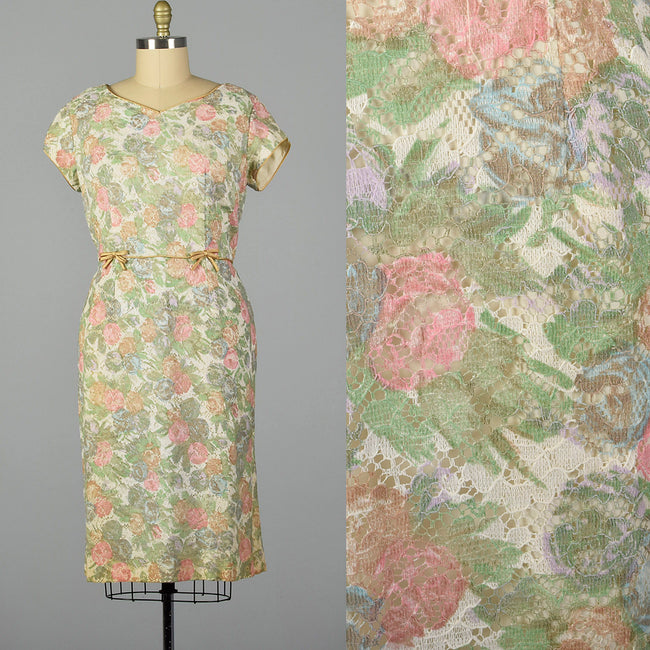 3XL 1950s Lace Overlay Dress