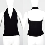 Small 1950s Black Velvet Halter Top