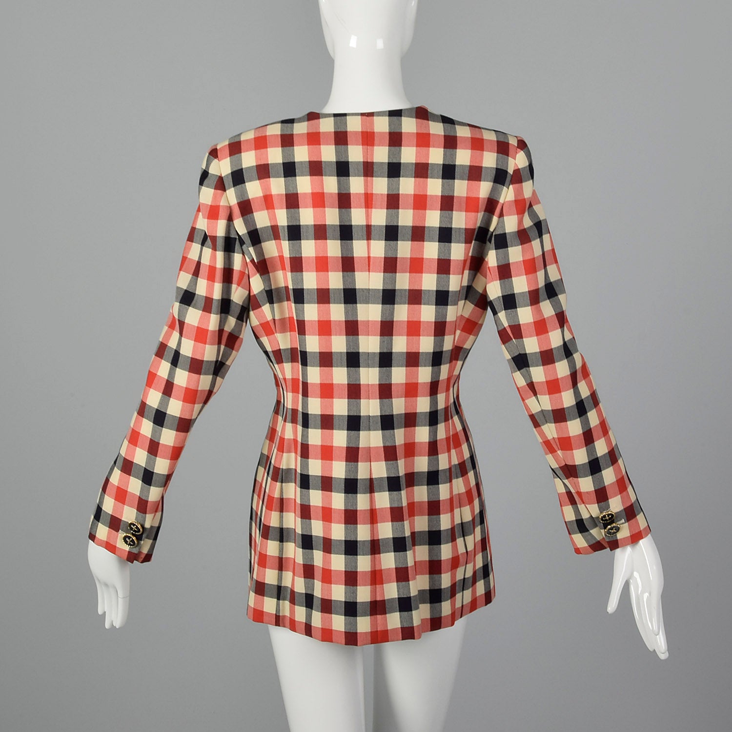 Medium 1980s Italian Gingham Check Jacket