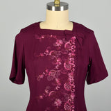 Large 1960s Fuchsia Embroidered Dress