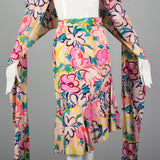 1980s Lanvin Pink Silk Two Piece Set