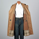 1990s Mens Saks Fifth Avenue Sharkskin Trench Coat