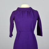 1950s Purple Knit Pencil Dress