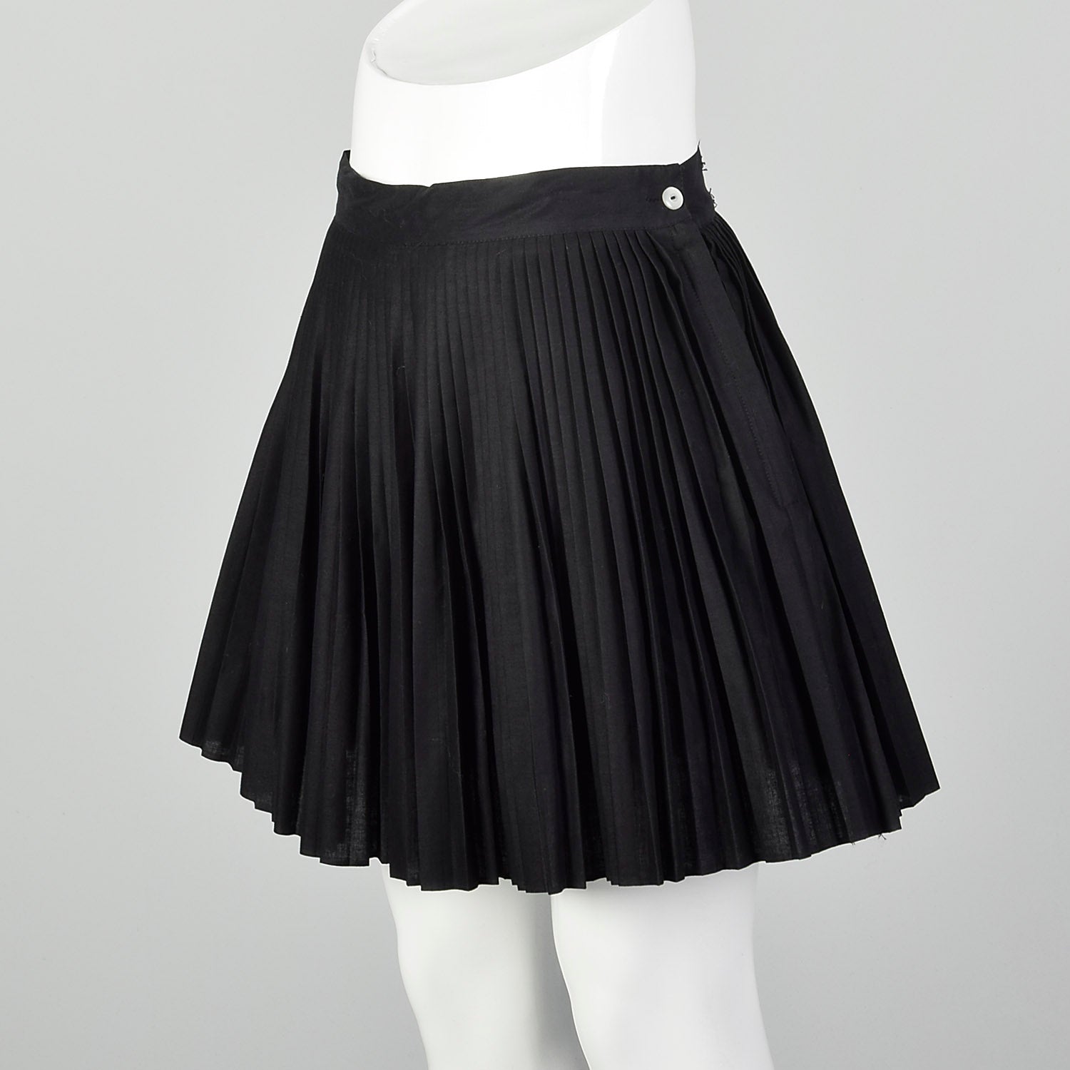 Small 1960s Black Pleated Micro Mini Skirt