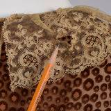 1920s Brown Silk Dress with Lace Trim