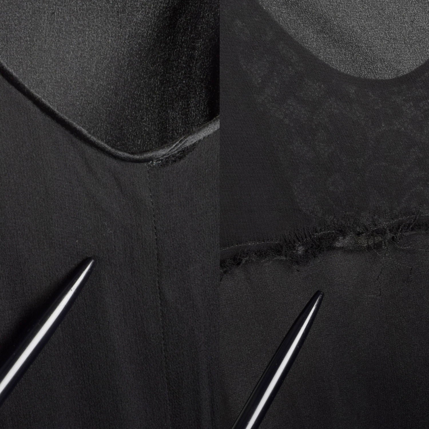 Medium 1920s Black Silk Dress Lace Panel Elegant Sleeveless Evening