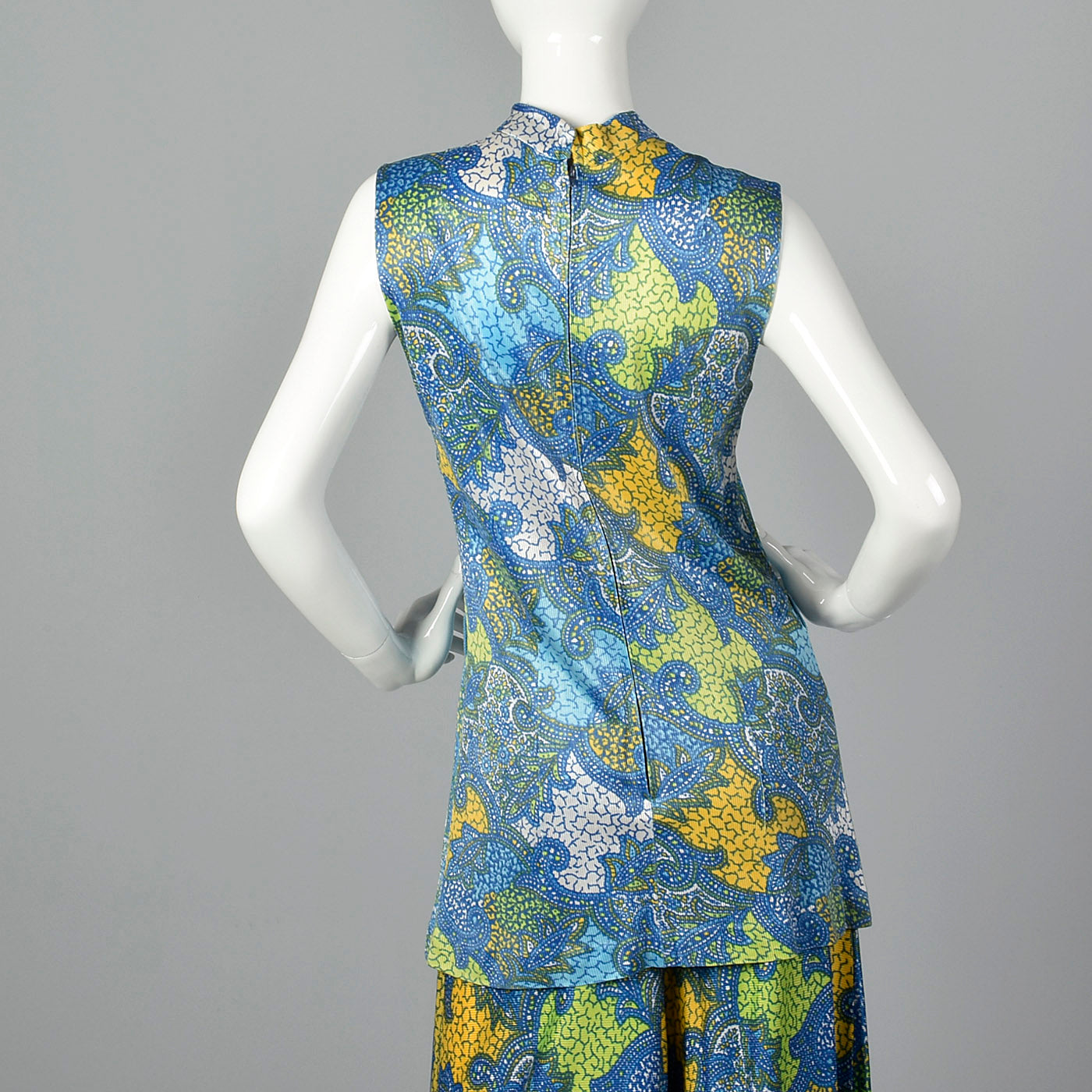 1960s Blue Palazzo Pants and Tunic Outfit