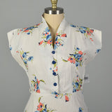 XXL 1940s Floral Cotton Day Dress Spring Casual Volup