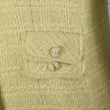 Medium 1960s Coat Green Plaid Wool Tweed Winter Outerwear