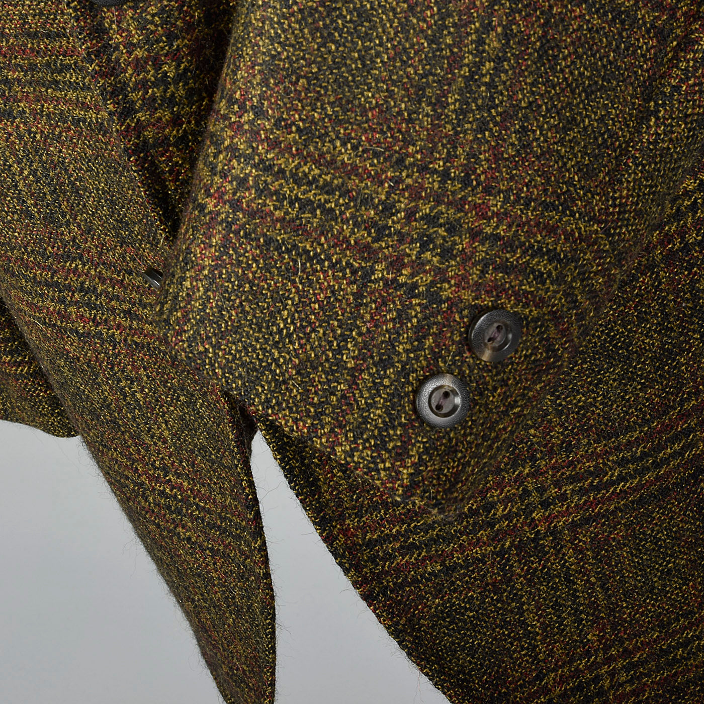 1960s Mens Mohair Jacket in Brown Plaid