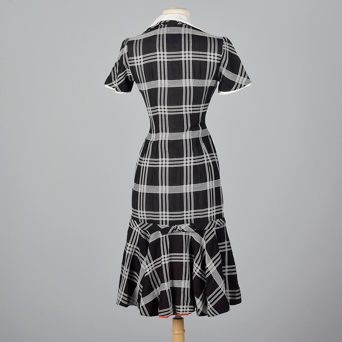 1950s Black and White Dress with Mermaid Hem