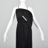 1970s Mary McFadden Black Pleated Dress