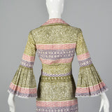 1970s Victor Costa I. Magnin Tie Waist Crop Top and Maxi Skirt
