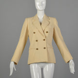 Small Yves Saint Laurent Rive Gauche 1960s Cream Doubled Breasted Jacket