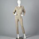 1980s St John Knit Cozy Gray Cashmere Jumpsuit