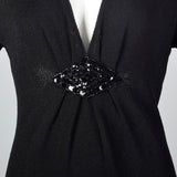 St John Long Sleeve Winter Dress with Plunging Neckline
