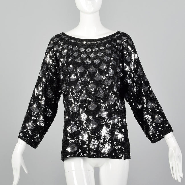 1960s Sequin Top with Scallop Design