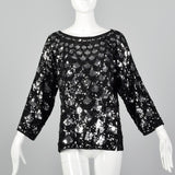 1960s Sequin Top with Scallop Design