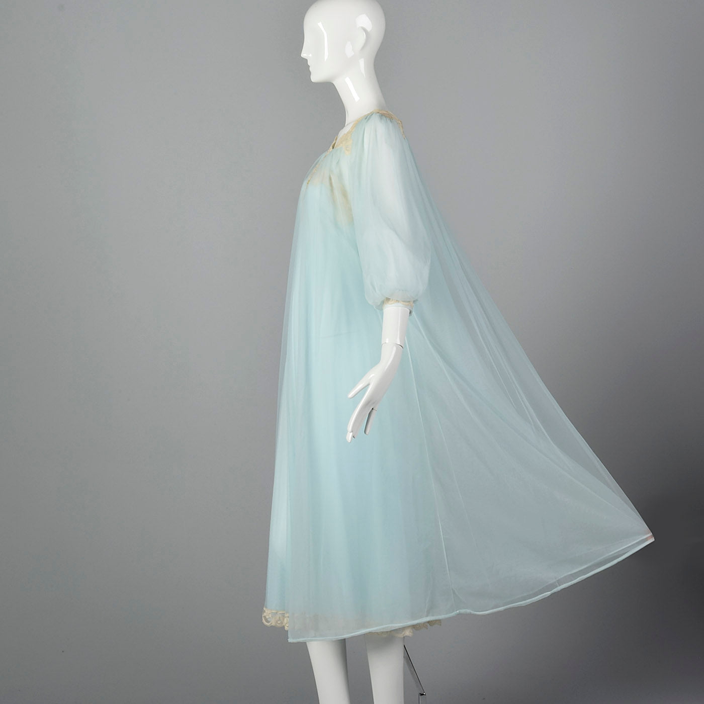 1950s Blue Nightgown and Peignoir Set