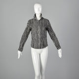2000s Marimekko Black and White Striped Shirt