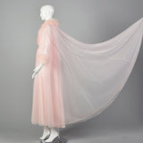 Claire Sandra by Lucie Ann Pink Neglige Robe with Feather Collar