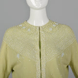 1960s Green Cardigan with Beading and Sequins