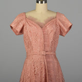 Medium 1940s Pink Lace Party Dress
