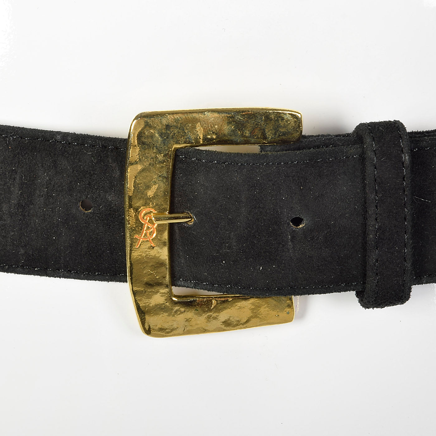 1990s Sonia Rykiel Black Suede Signature Belt