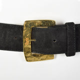 1990s Sonia Rykiel Black Suede Signature Belt