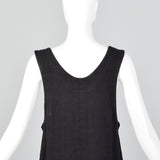 2000s Loose Black Dress in Linen