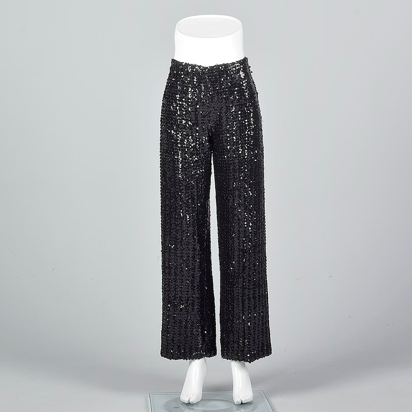 1970s Saks Fifth Avenue Black Sequin Evening Pants