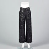 1970s Saks Fifth Avenue Black Sequin Evening Pants