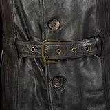 1960s Mens Belted Leather Norfolk Jacket