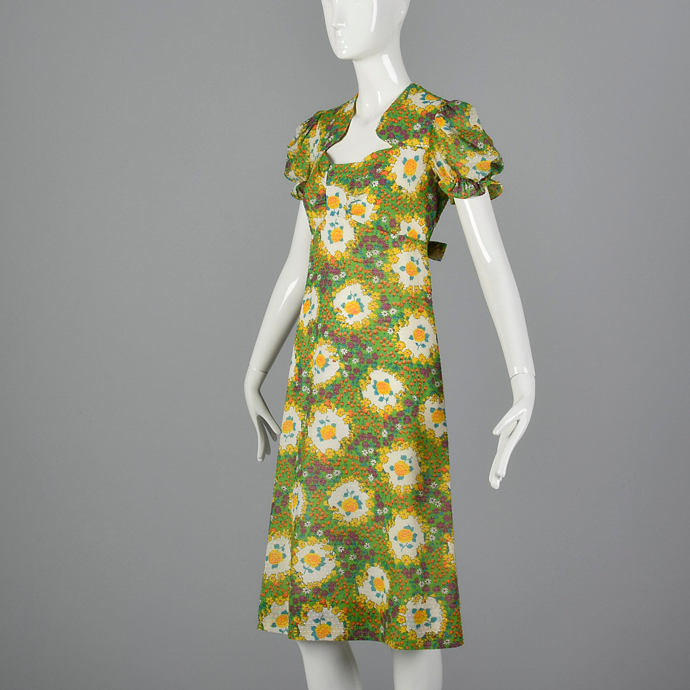 1970s Floral Summer Dress