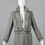 1970s Nina Ricci Wool Skirt Suit in Houndstooth Check