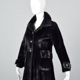 1960s Black Pony Hair Coat Birger Christistensen Pony Hair Coat