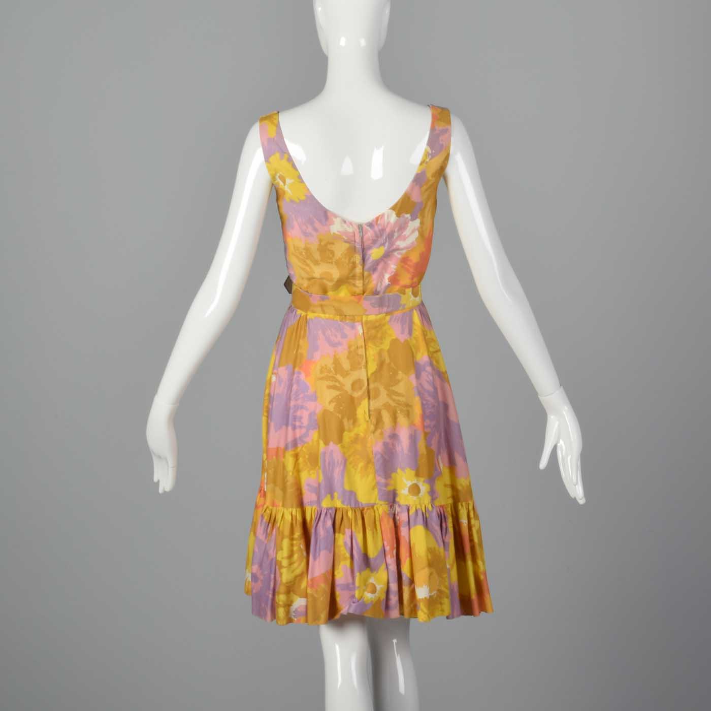 1960 Lilli Diamond Abstract Floral Print Dress