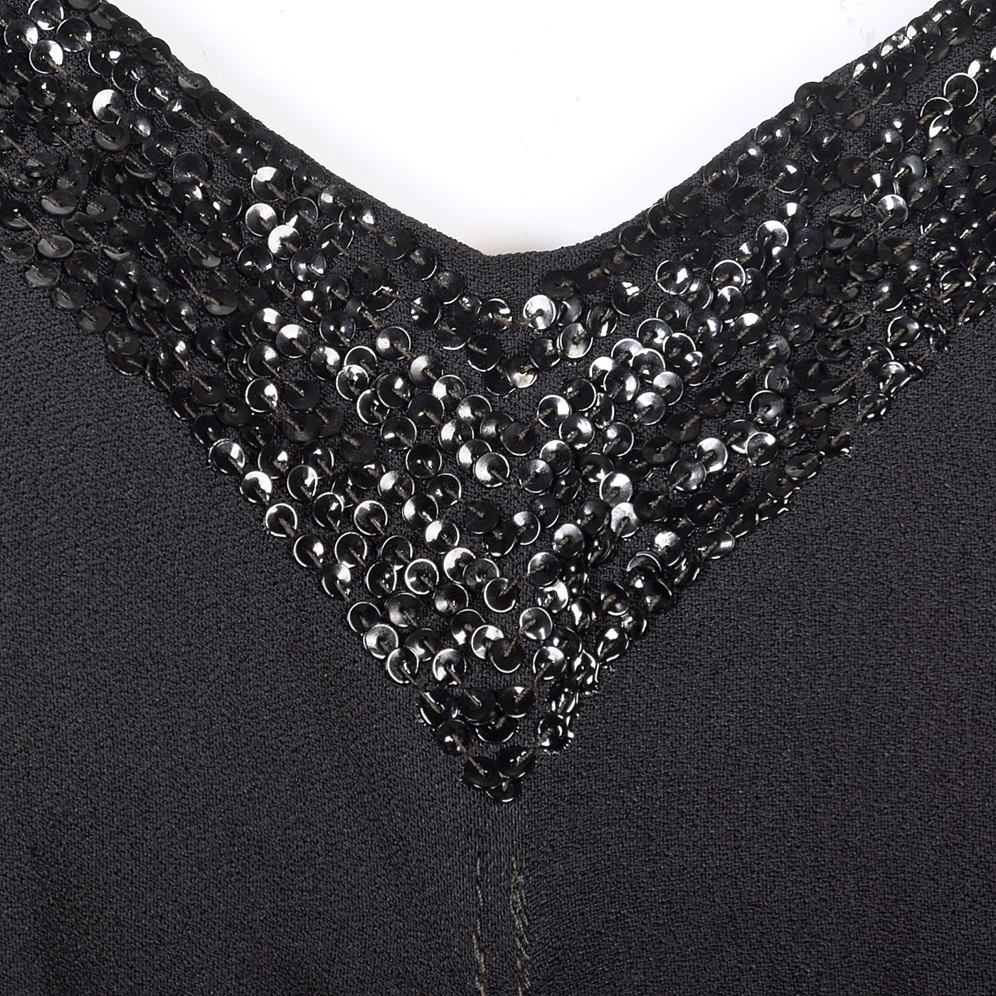 1930s Black Evening Gown with Sequined Bust