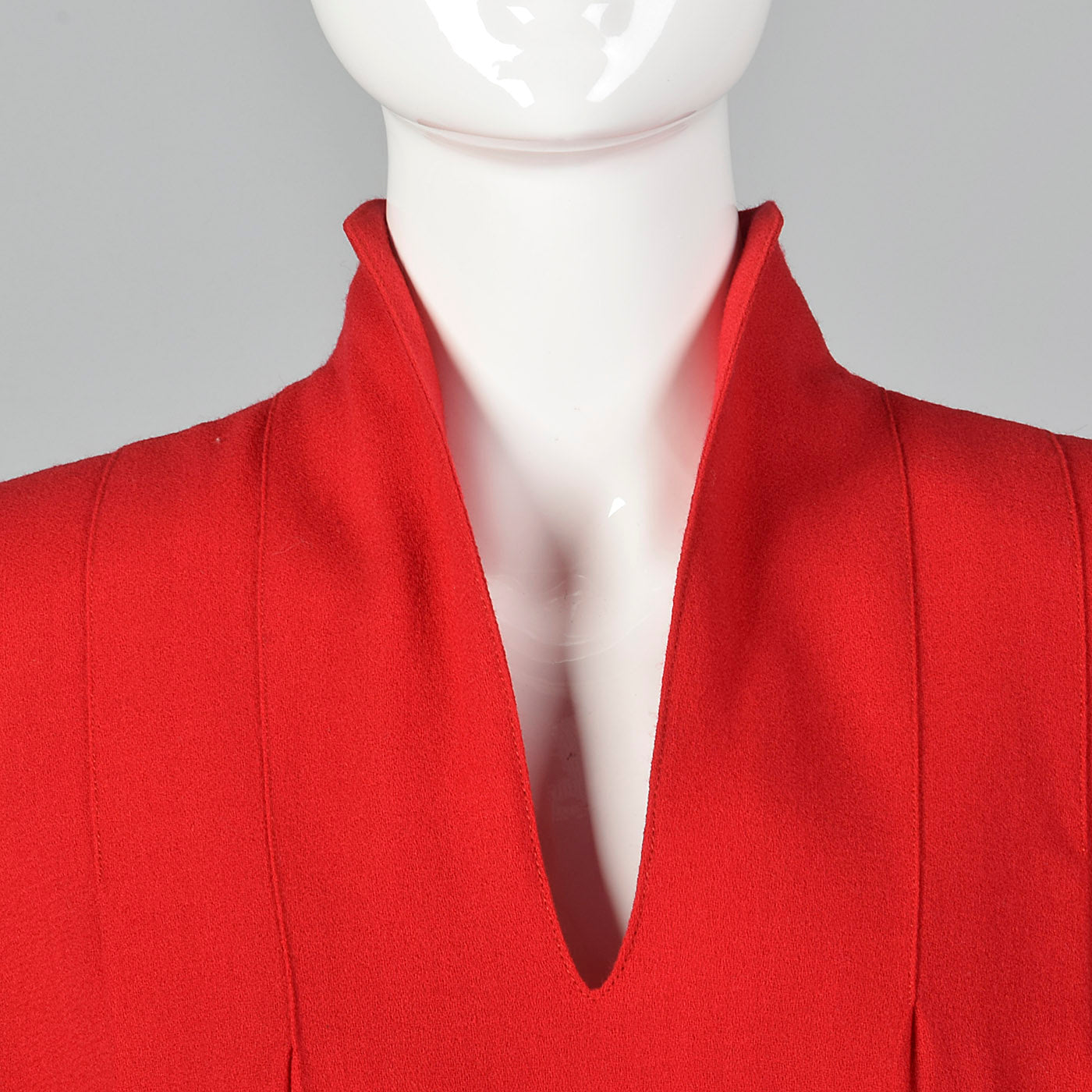 1980s Chloe Red Wool Dress with Elastic Waist