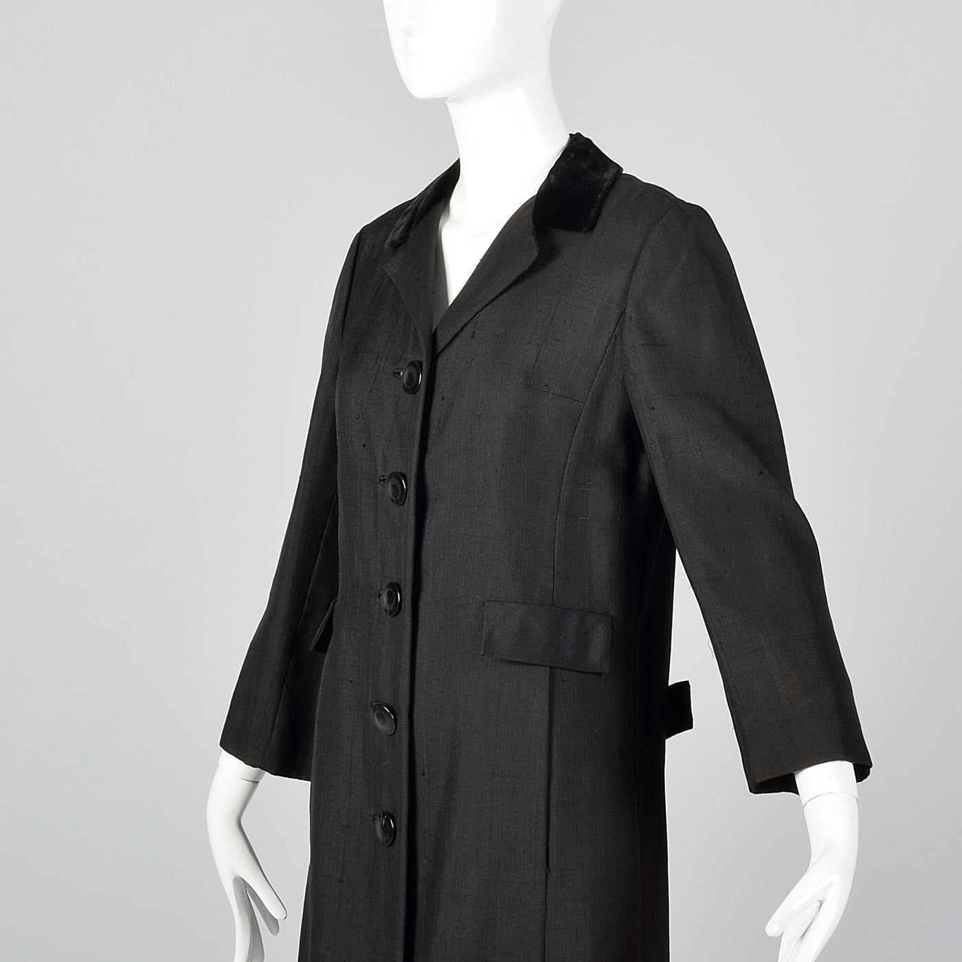 1960s Black Top Coat Style Jacket