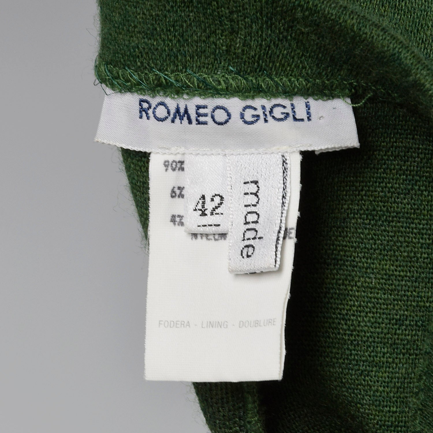 Small Romeo Gigli 1990s Green Knit Skirt