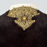 Oscar de la Renta Sheared Mink Beaded Jacket
