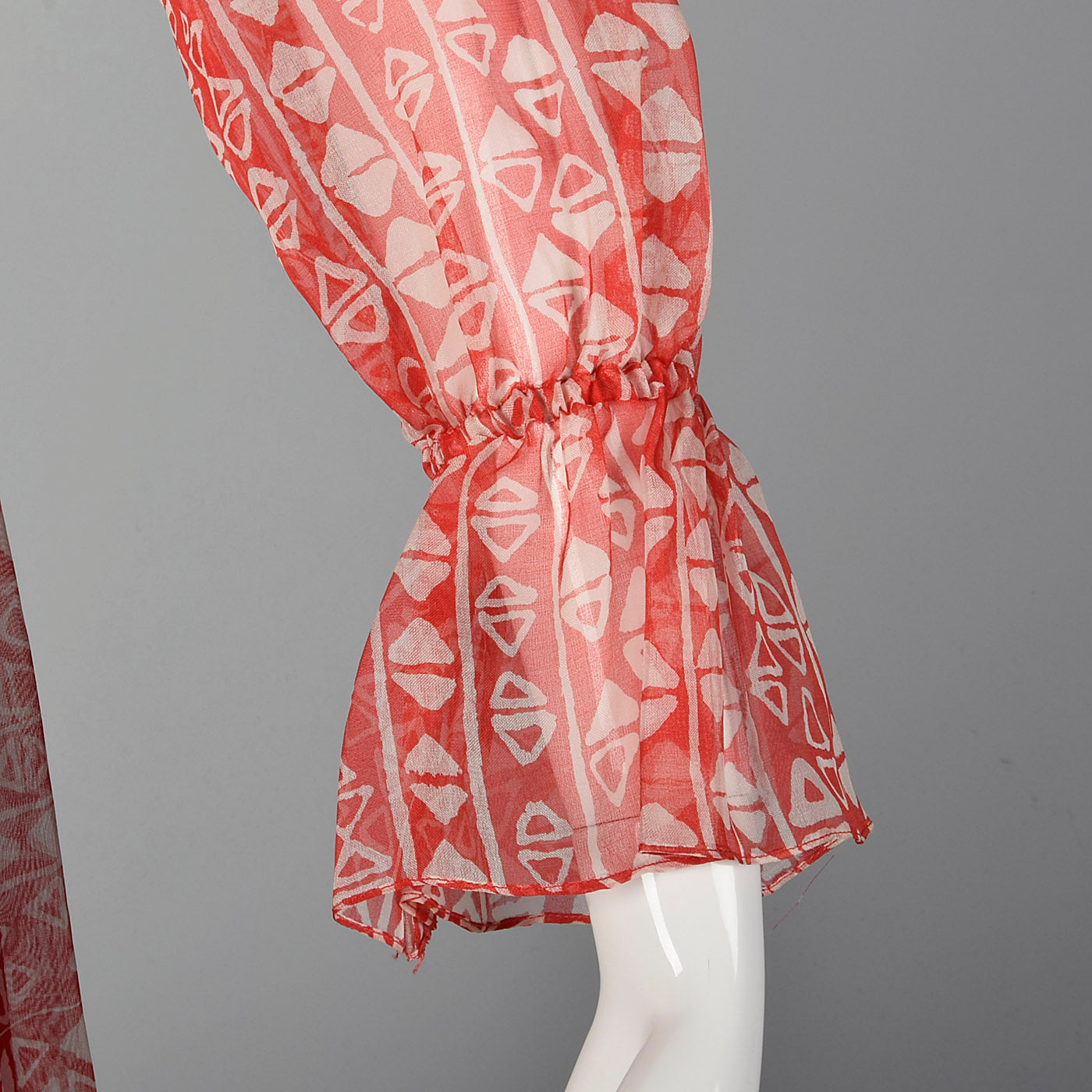 1960s Oscar de la Renta Red Bohemian Print Dress