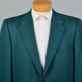 1970s Blue Green Stripe Jacket with Wide Lapels