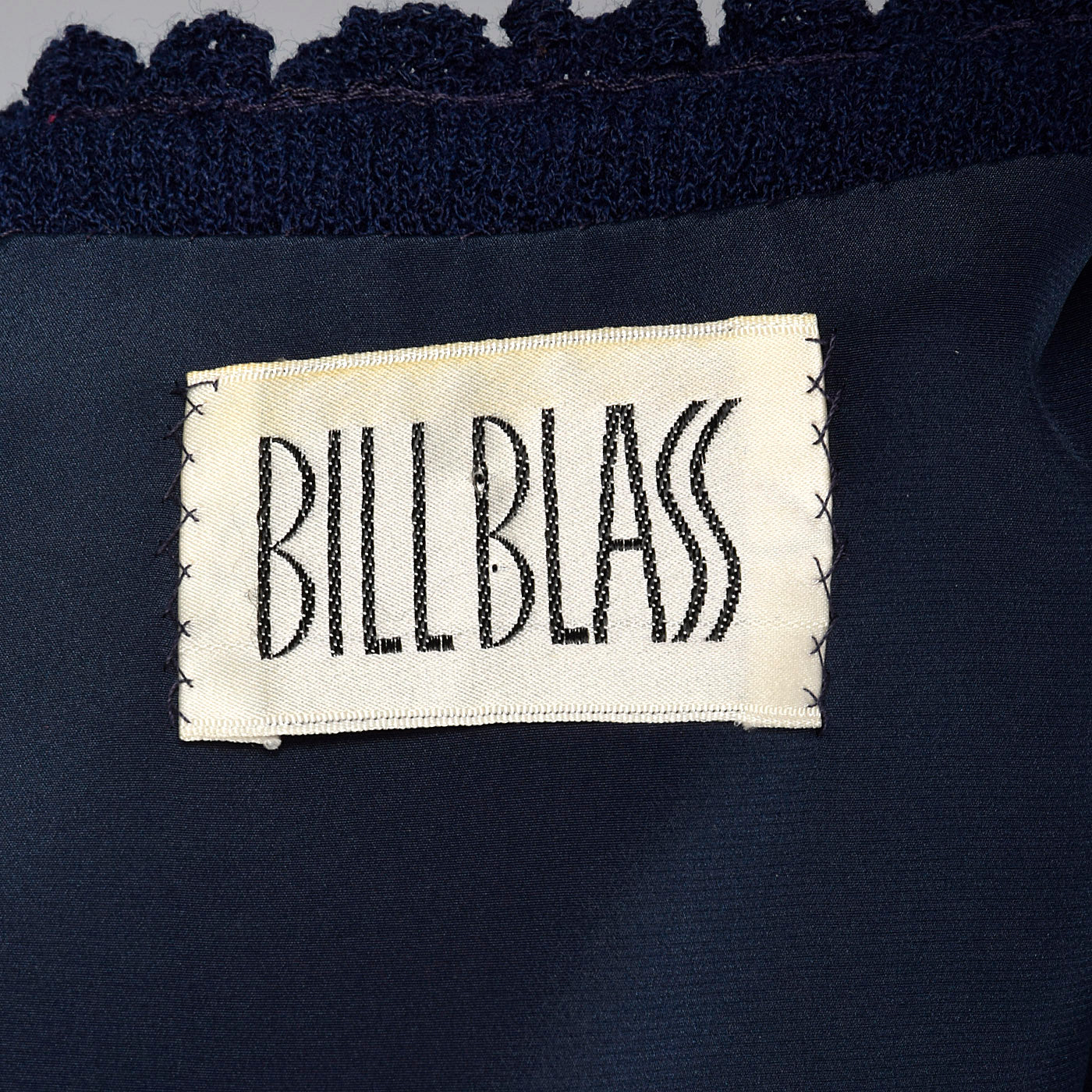 Medium 1970s Bill Blass Skirt Suit Navy Blue Knit Jacket