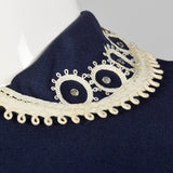 XL 1950s Navy Blue Day Dress