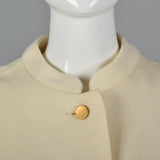 1960s Deadstock Cream Wool Knit Set with Gold Buttons